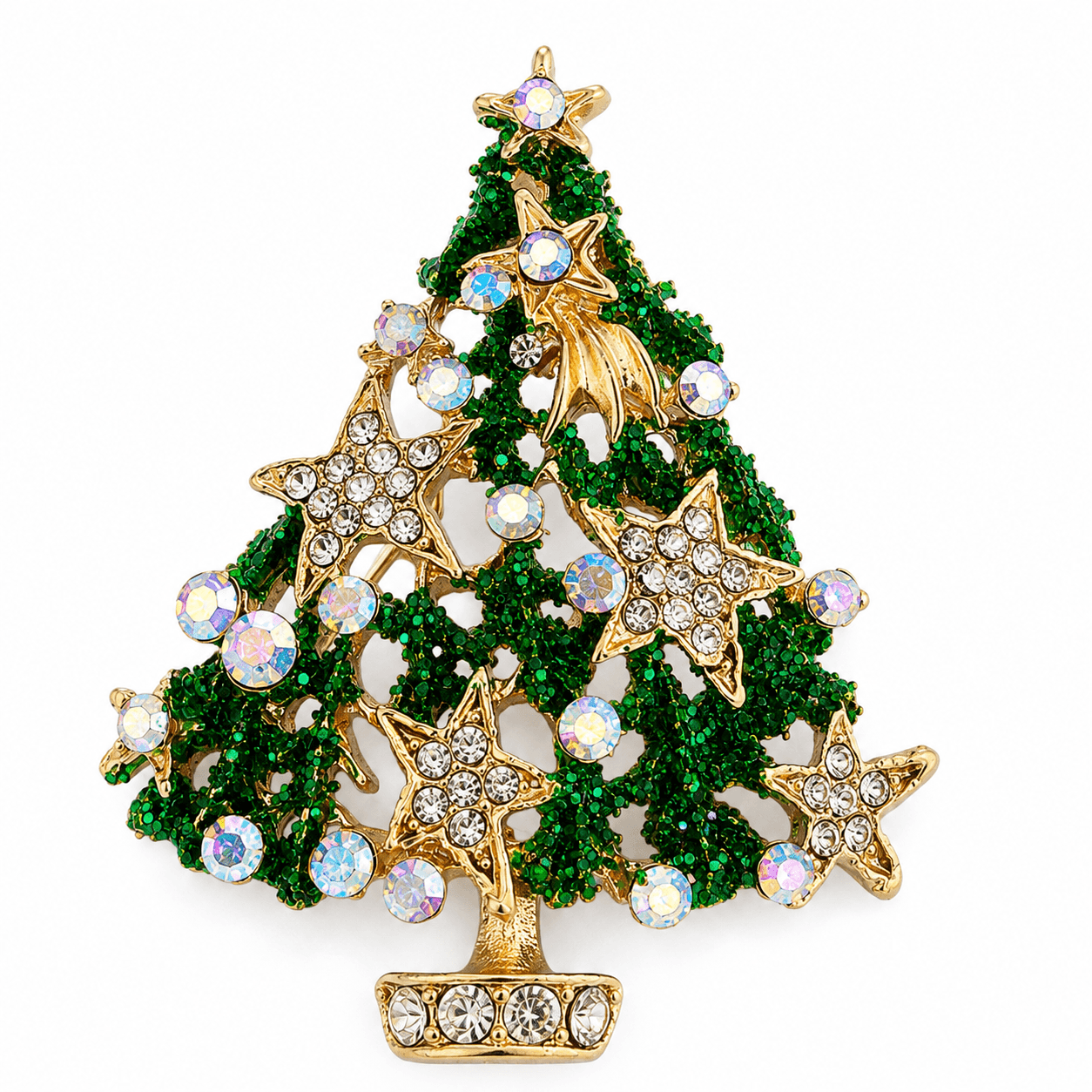 Brož Vánoční stromeček s krystaly Swarovski — Aranys.cz