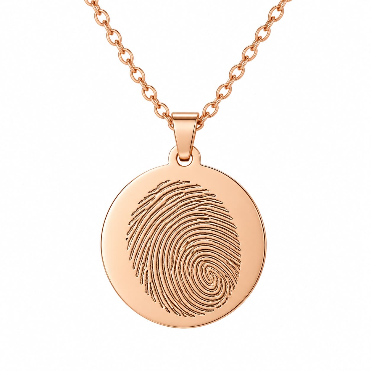 Náhrdelník s otiskem prstu – kruh, Rose gold