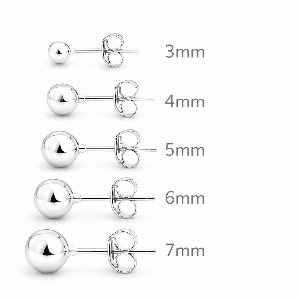 Stříbrná náušnice kulička Caroline, 7 mm
