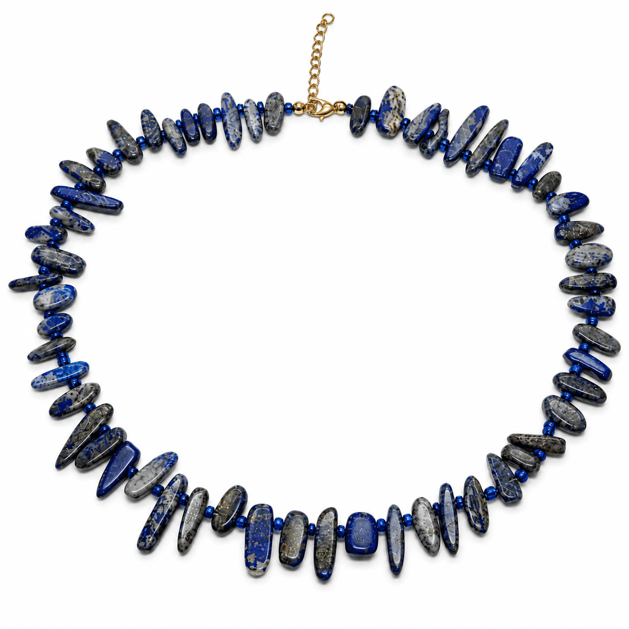Ocelový zlacený náhrdelník s lapis lazuli Lapisia