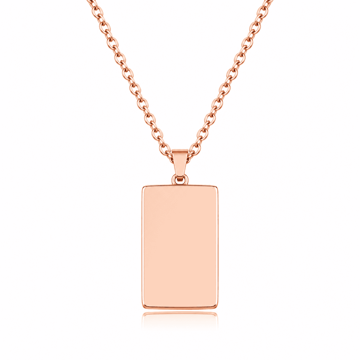 Náhrdelník s vlastním gravírováním – obdélník, Rose gold
