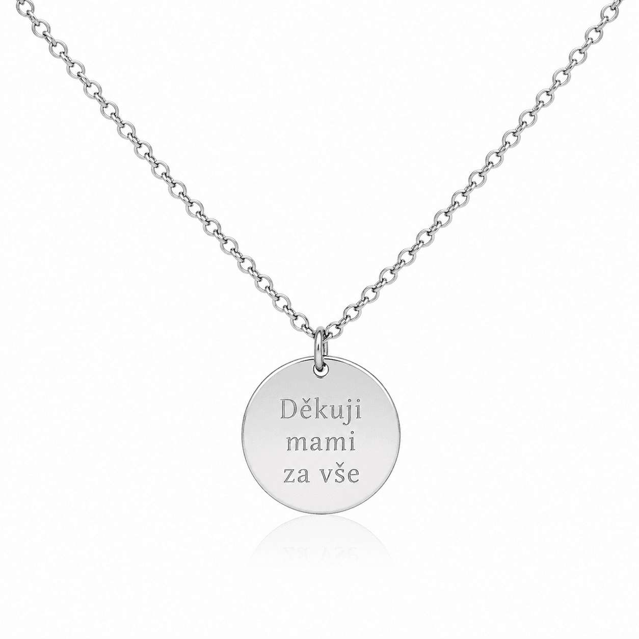 Ocelový náhrdelník s kulatým přívěskem Signature