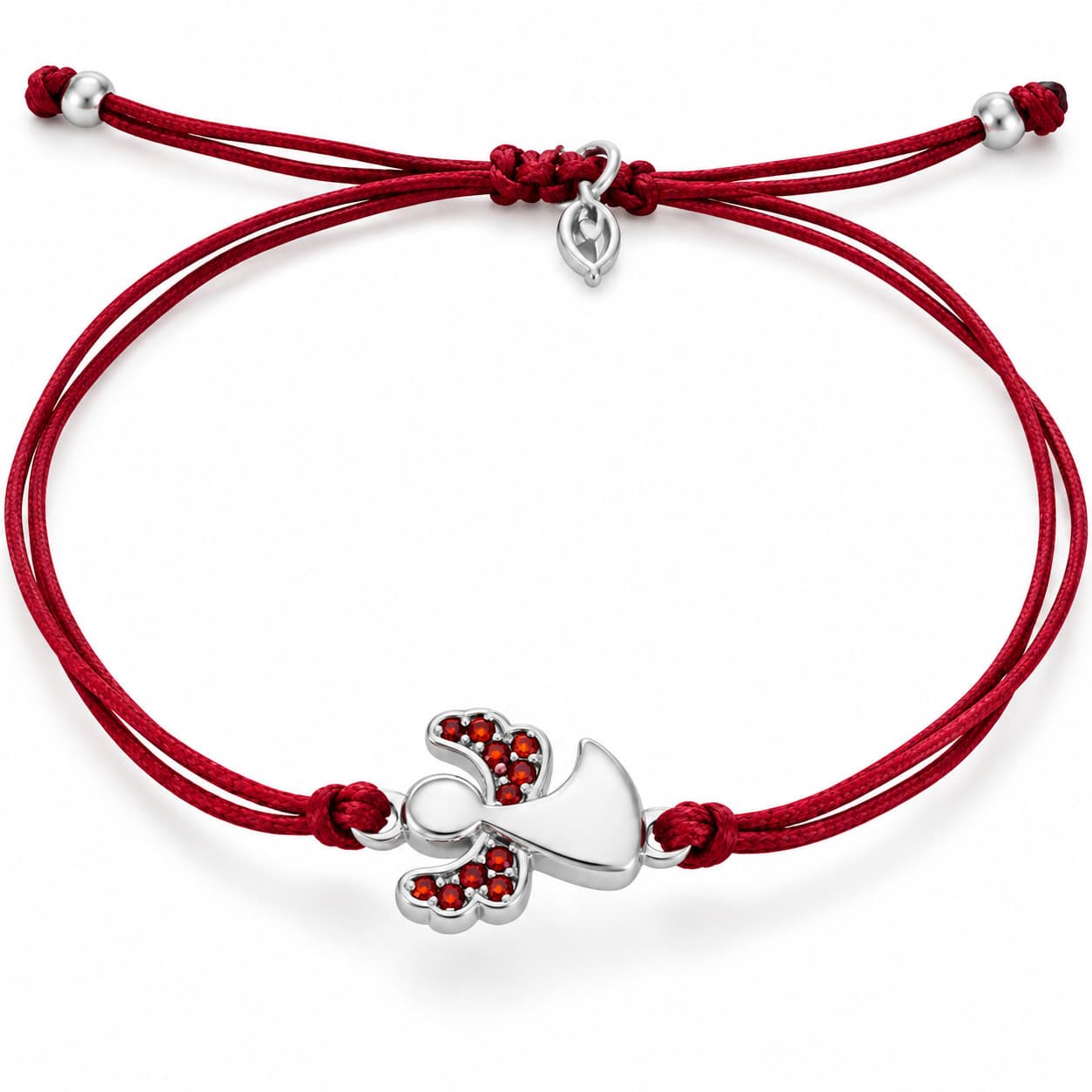 Náramek Shamballa s andělem a českým granátem Custos — Aranys.cz