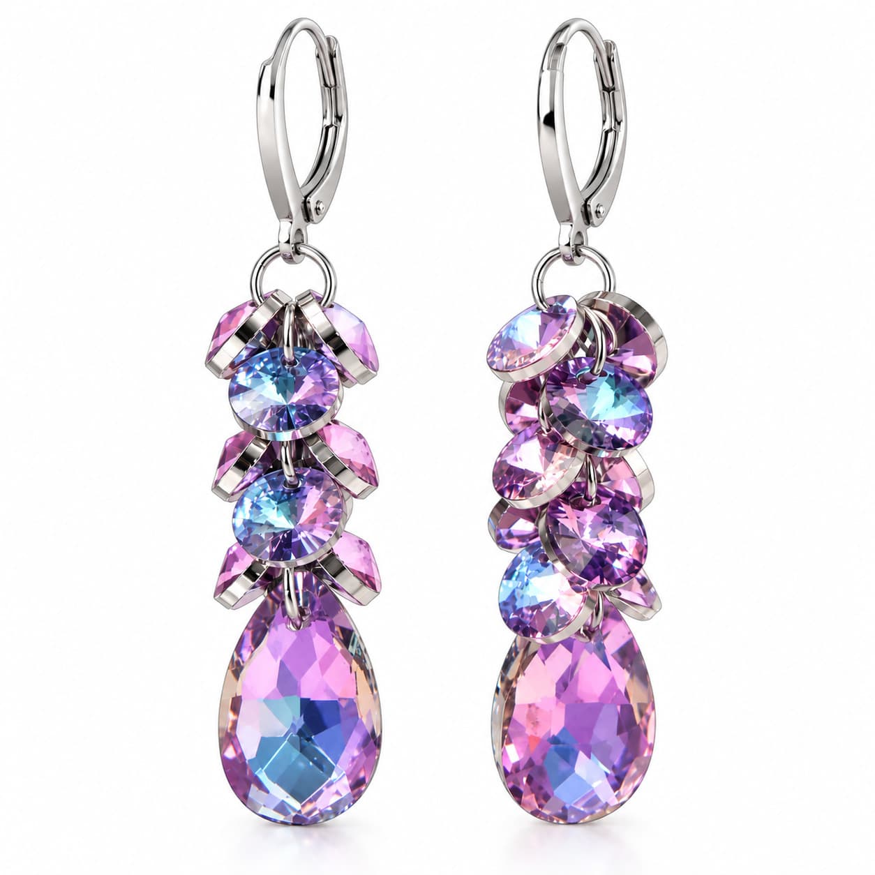 Ocelové náušnice s krystaly Swarovski Lunavelle — Aranys.cz