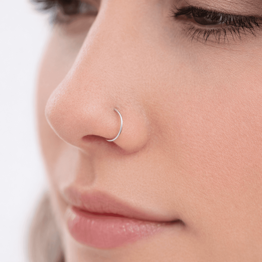 Ocelový piercing do nosu kroužek