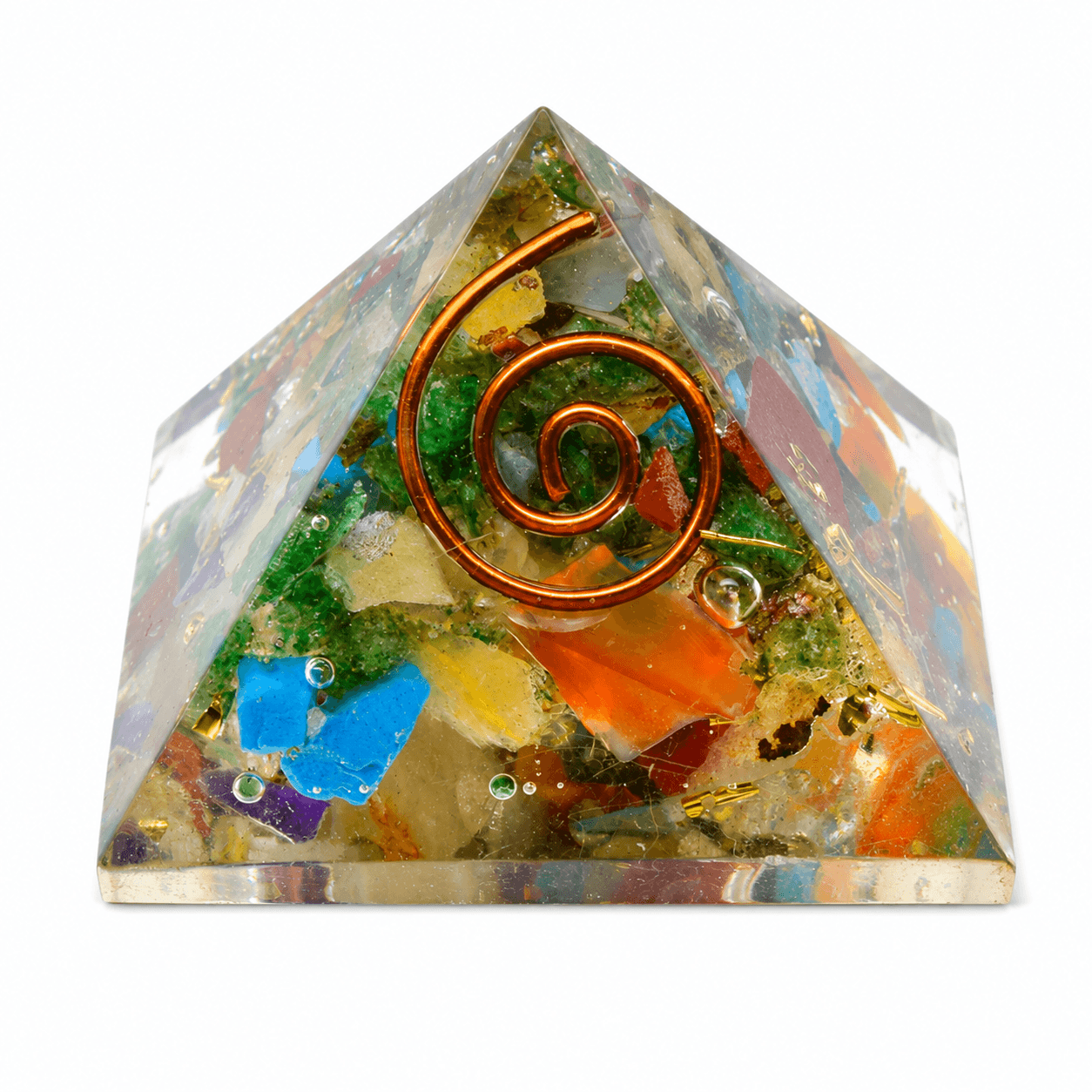 Minerální pyramida z orgonitu Transformace