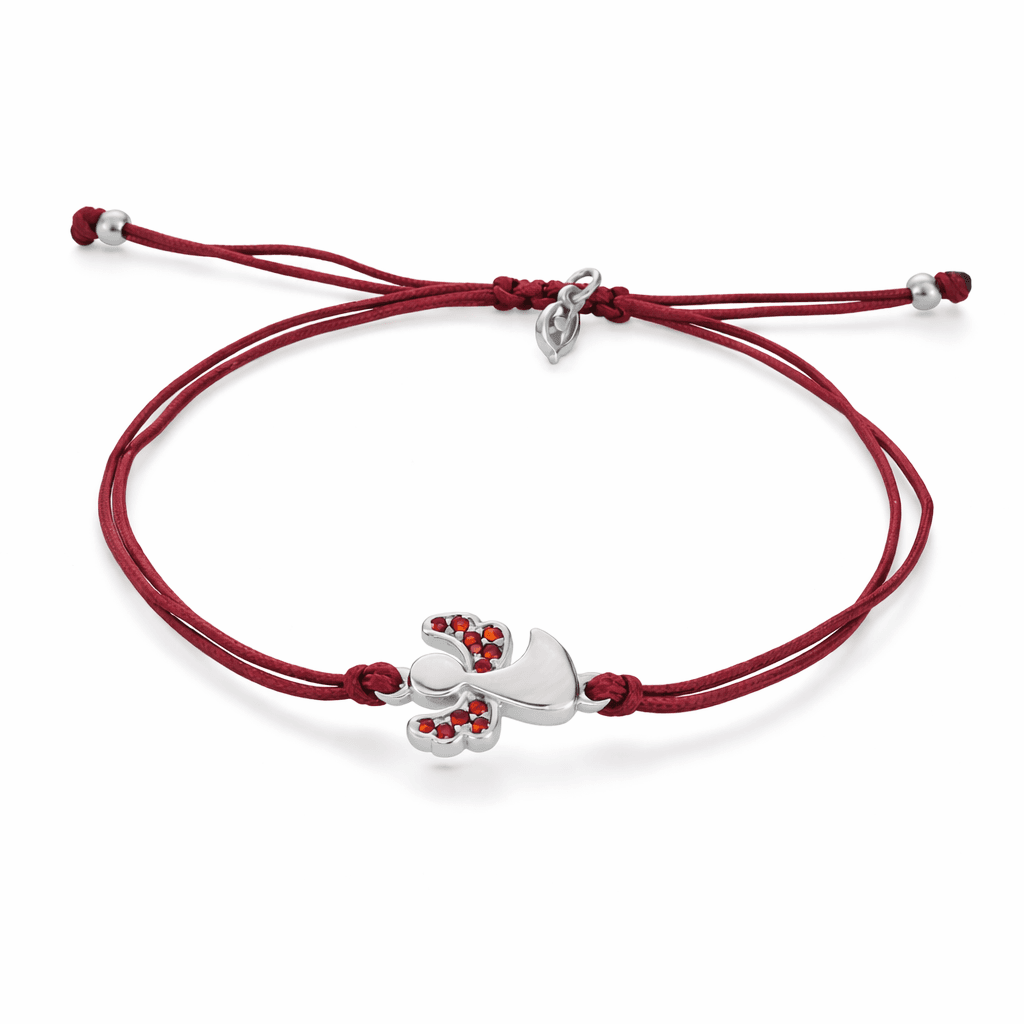 Náramek Shamballa s andělem a českým granátem Custos — Aranys.cz