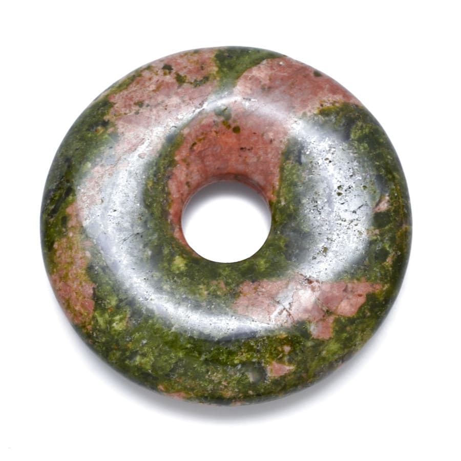 Přívěsek donut z minerálů Darrel, Unakit