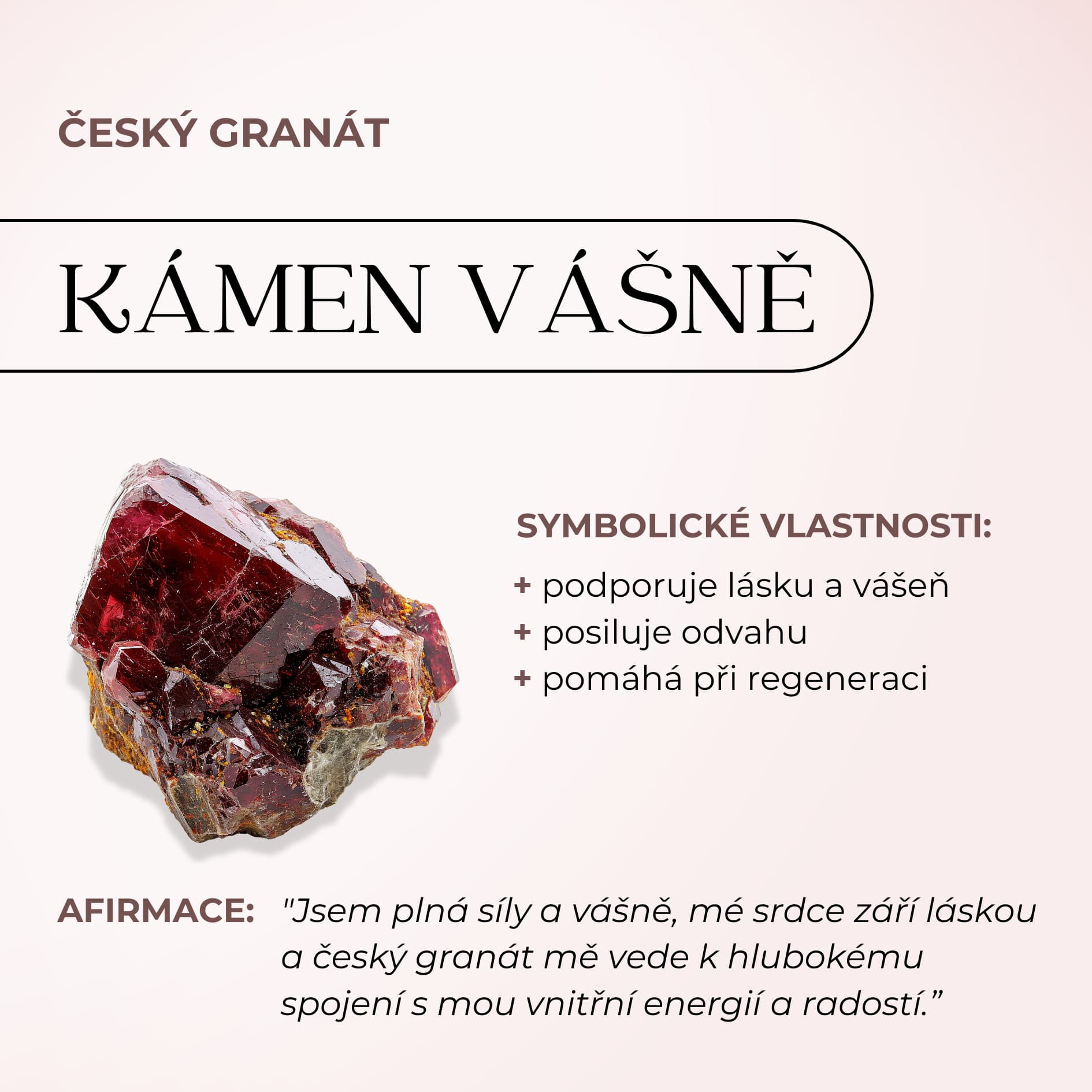 Stříbrný prsten s českým granátem Bolia, 68, Rhodiování