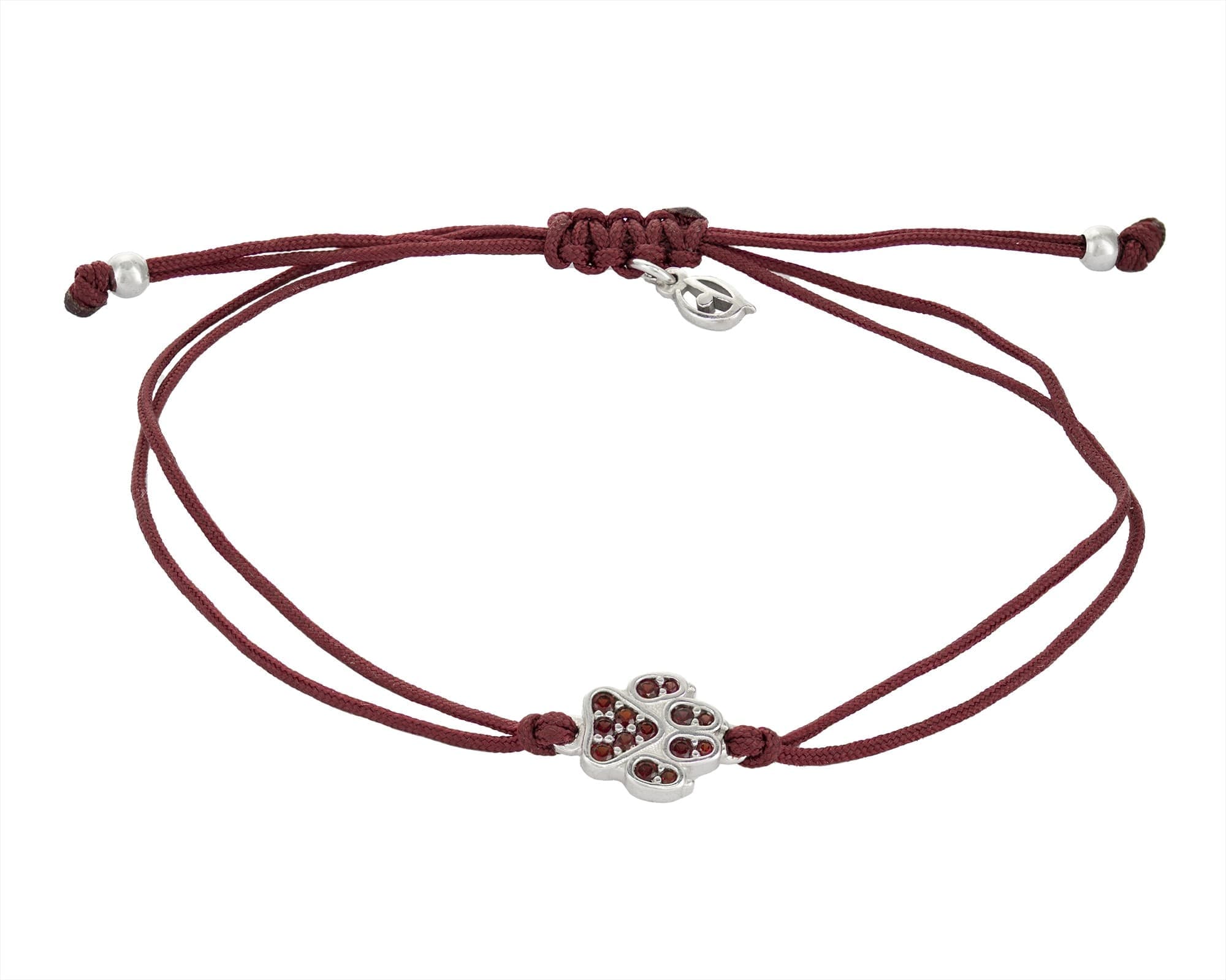 Náramek Shamballa s tlapkou a českým granátem Amico — Aranys.cz