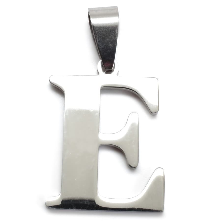 Ocelový přívěsek písmeno s řetízkem Alfie, E