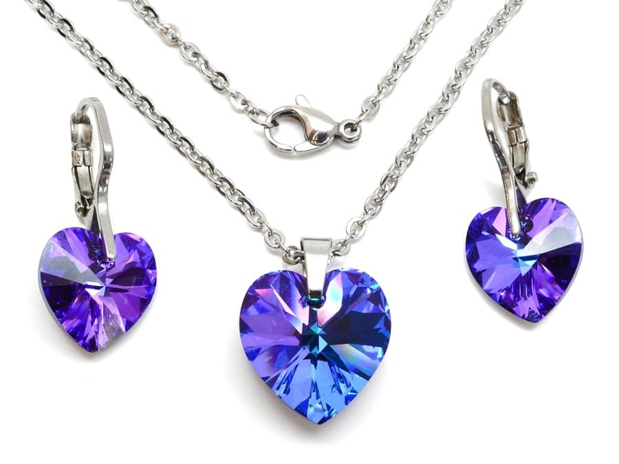 Ocelová souprava s krystalem Swarovski srdce Ameliana — Aranys.cz