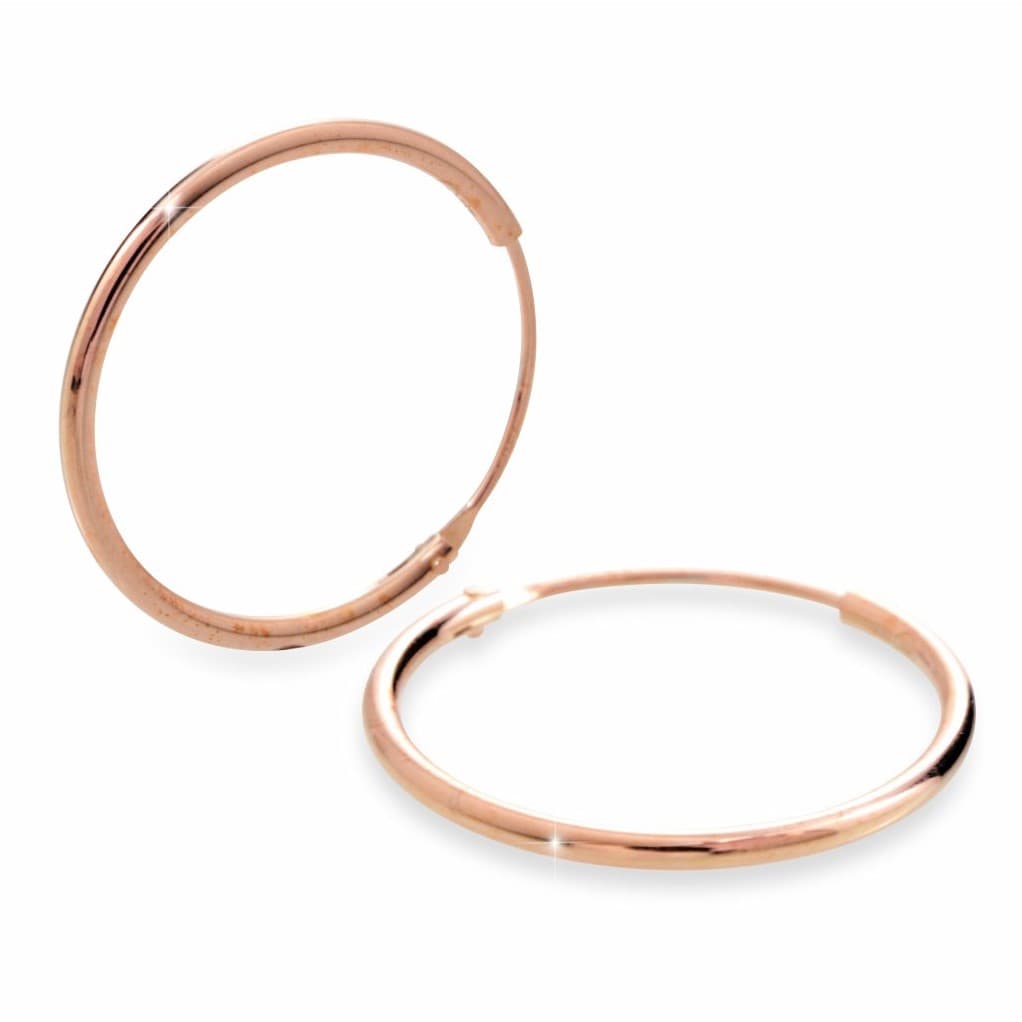 Stříbrné rose gold kruhové náušnice Gina, 20 mm