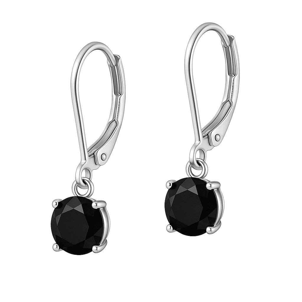 Ocelové náušnice s krystalem Swarovski Brilla, Černá