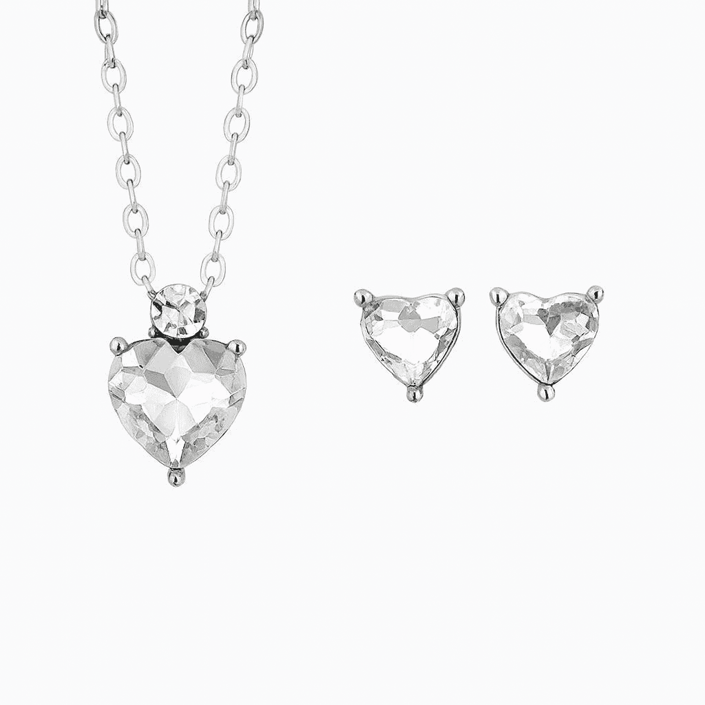 Ocelová souprava s krystalem Swarovski srdce Celiana — Aranys.cz