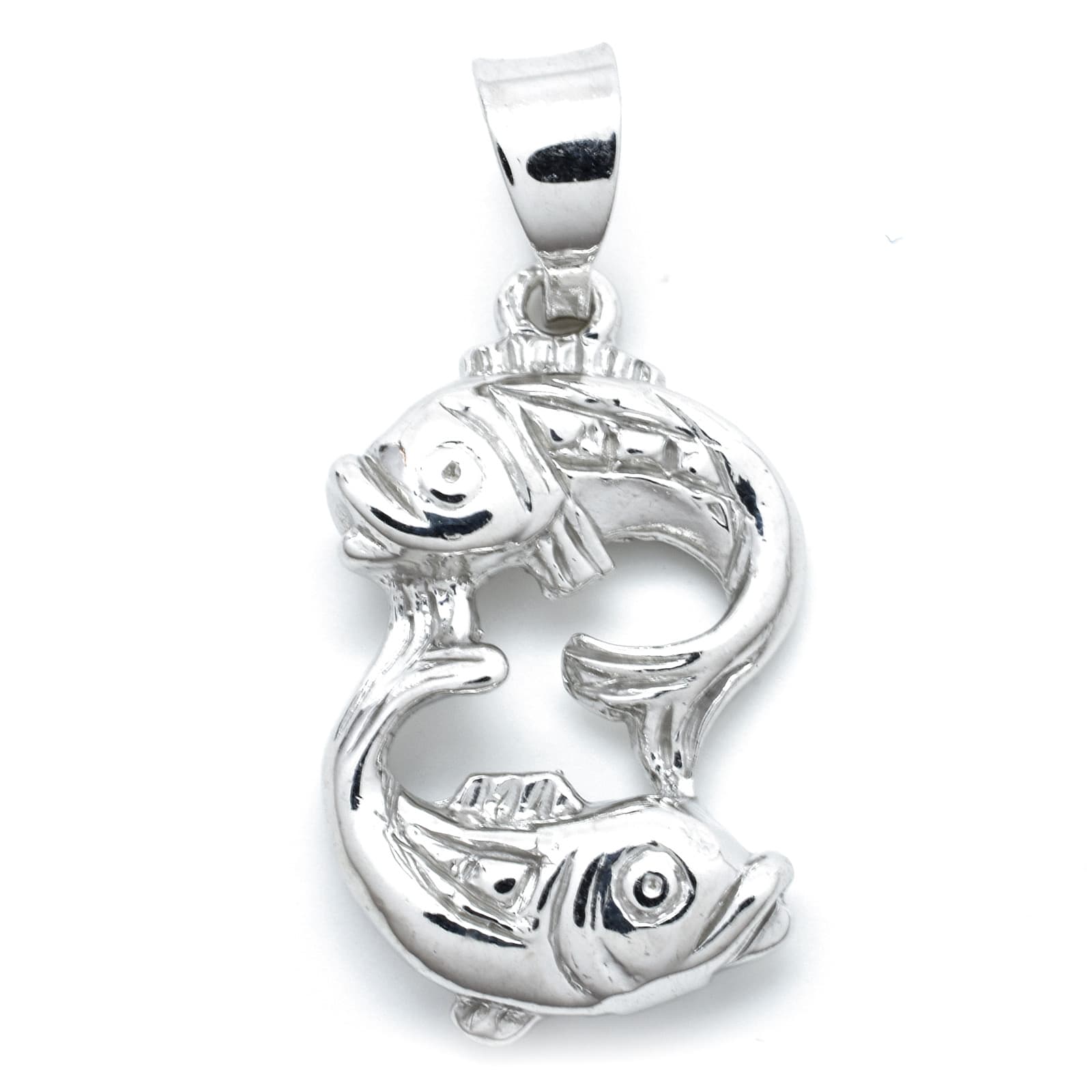 Stříbrný přívěsek 3D znamení zvěrokruhu Zodiac, Ryby