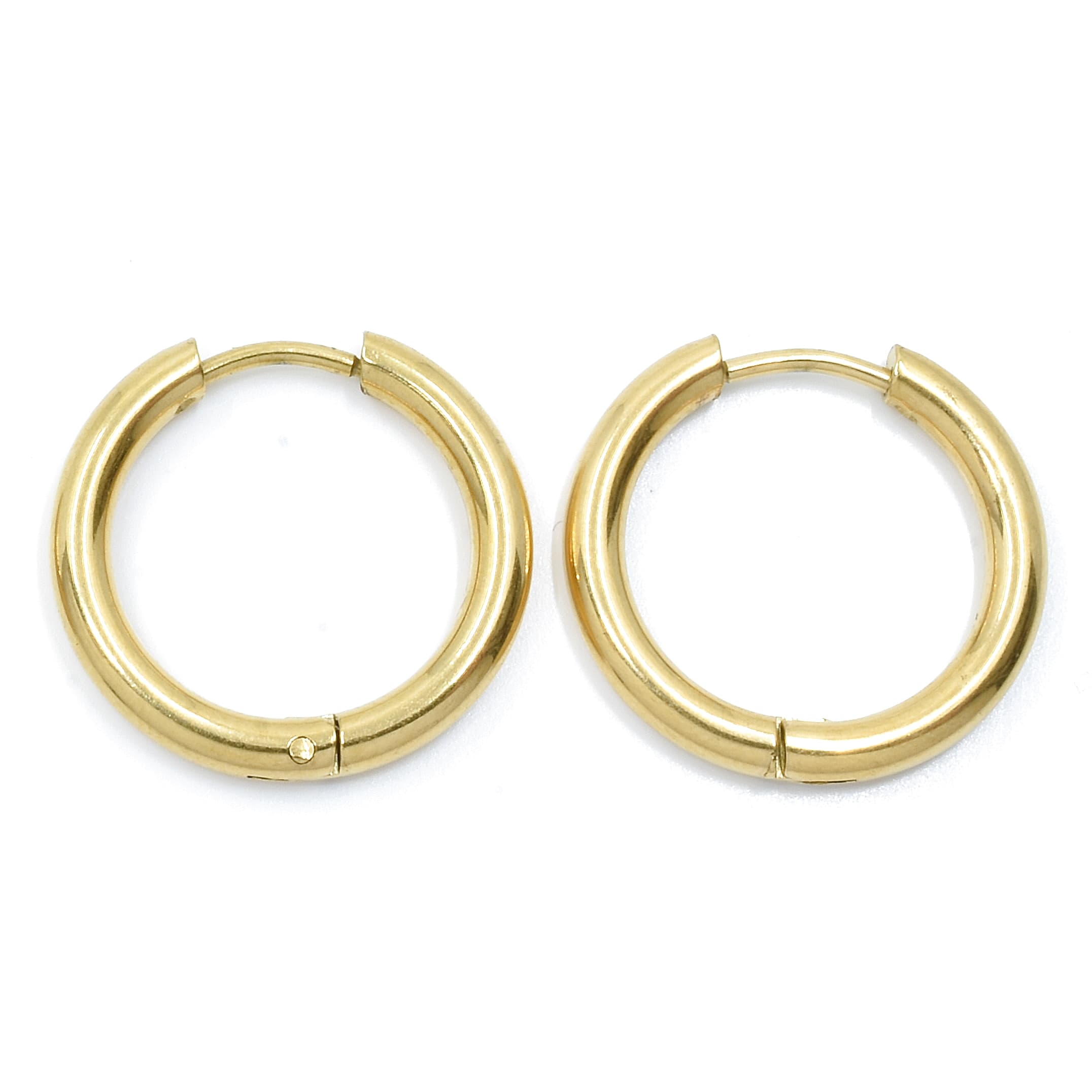 Ocelové zlacené kruhové náušnice Classicia, 20 mm — Aranys.cz