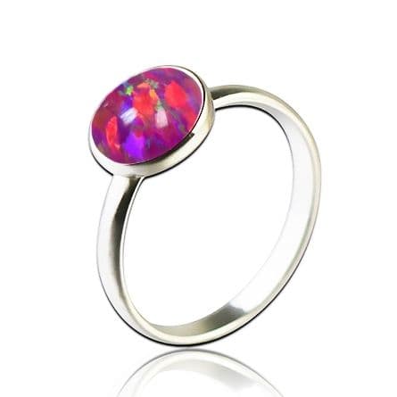 Stříbrný prsten s opálem 8 mm (1,61 g, 62) — Marre.cz