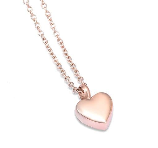 Náhrdelník - pamětní přívěsek, pietní přívěsek, přívěsek na popel srdíčko rose gold