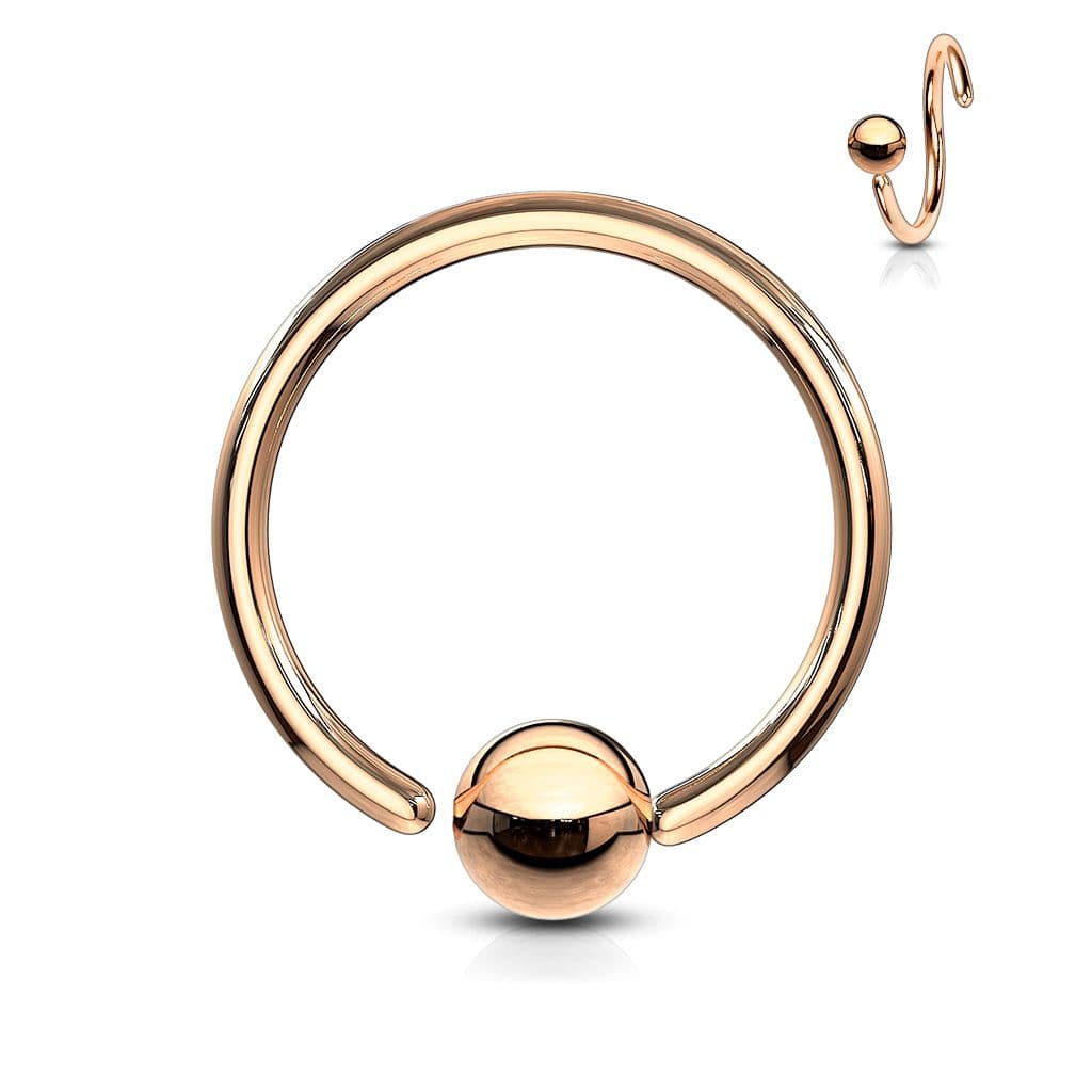 Piercing - kruh zlacený, kulička 3 mm (1,2 x 6 mm)