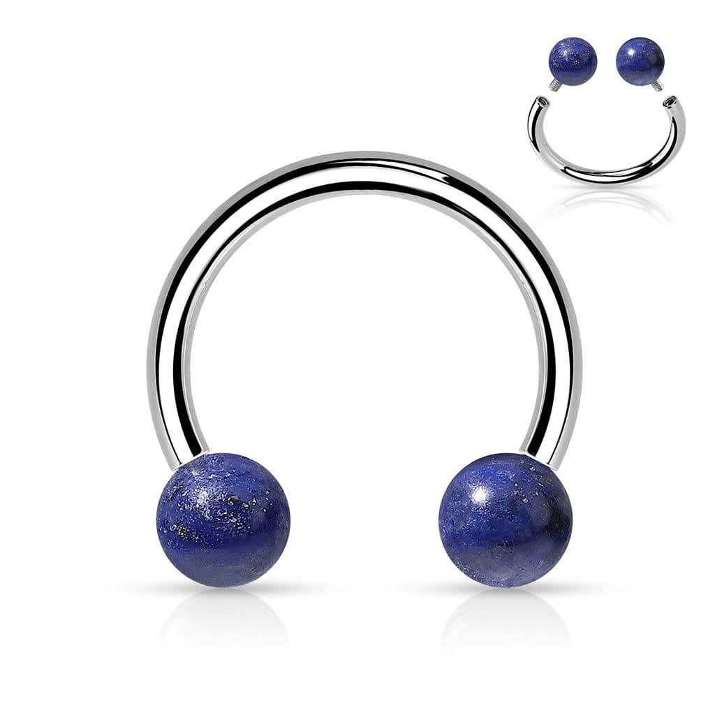 Piercing - podkova s vnitřním závitem (sodalit)