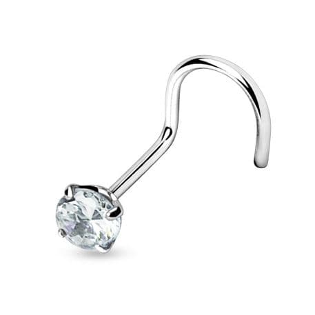 Stříbrný piercing do nosu - zirkon 3mm (čirá)
