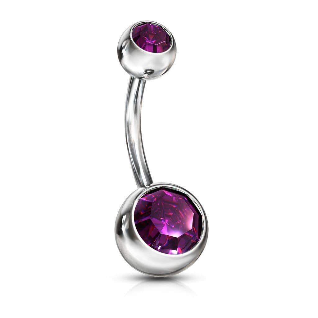 Piercing do pupíku - banánek (fialová)