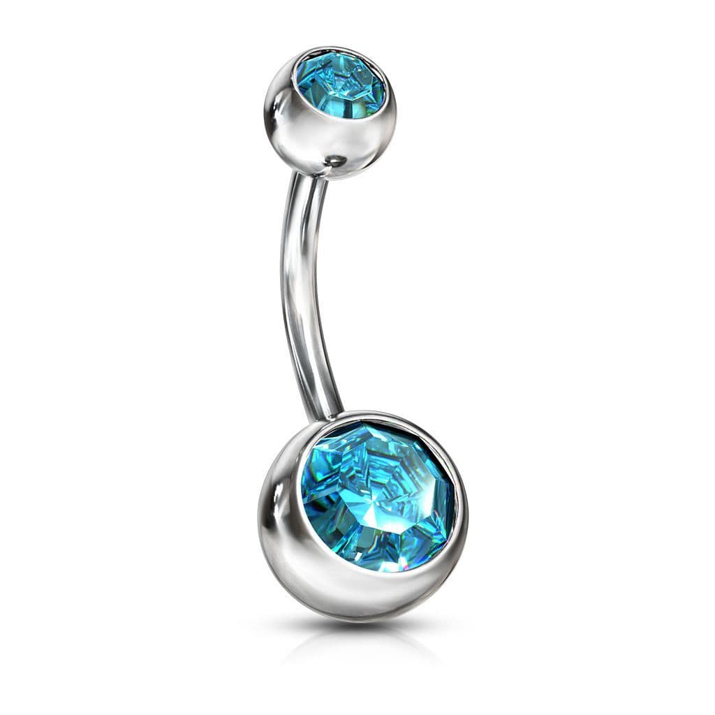 Piercing do pupíku - banánek (tyrkysová)