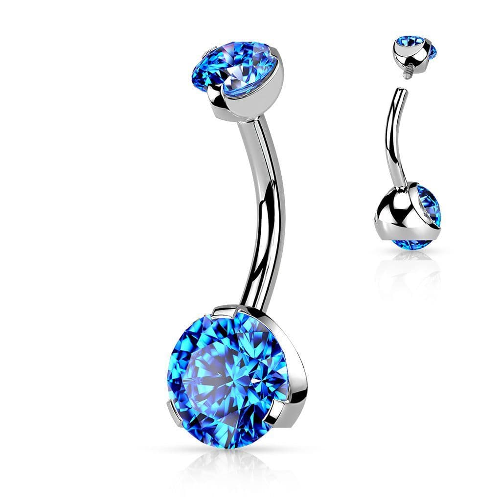 Piercing do pupíku - vnitřní závit (tmavě modrá)