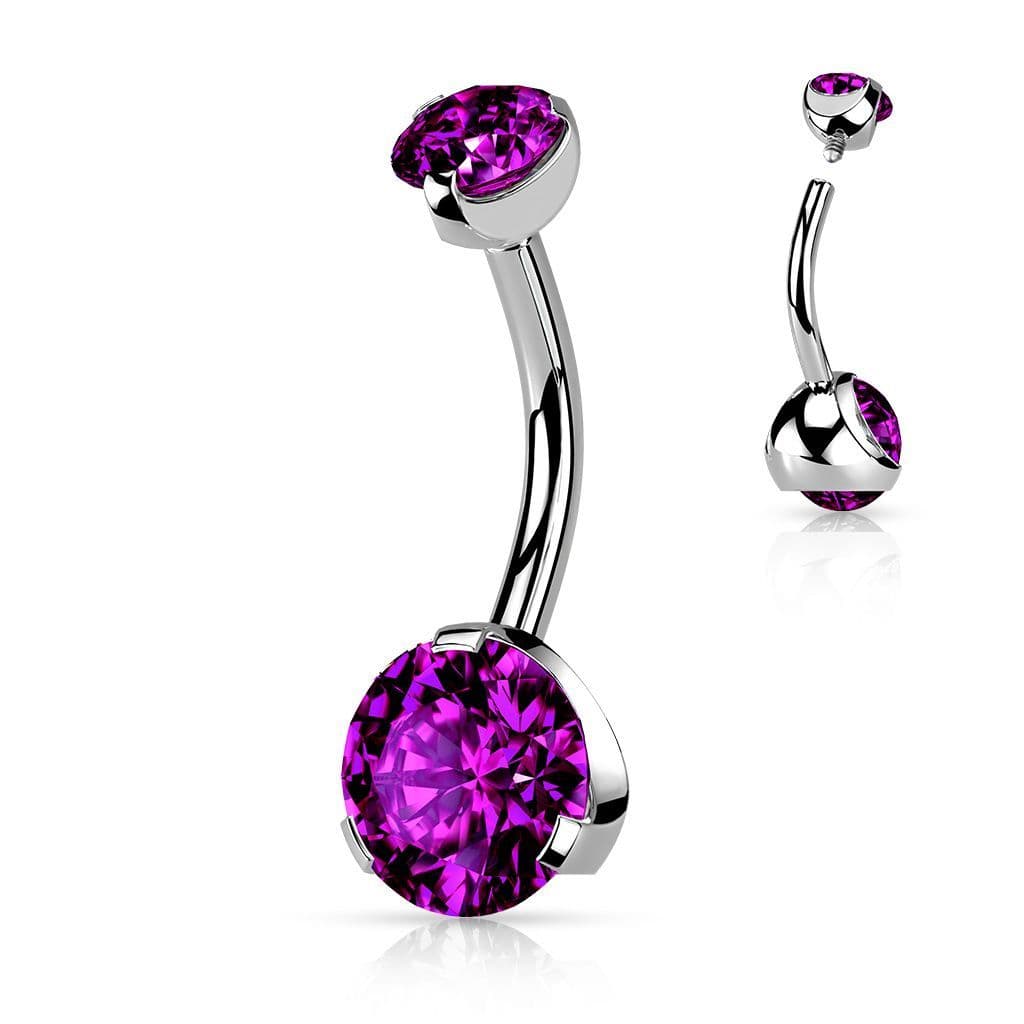 Piercing do pupíku - vnitřní závit (vínové)