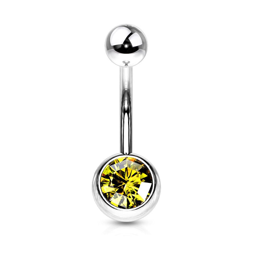 Piercing do pupíku - banánek (jantarově žlutá)