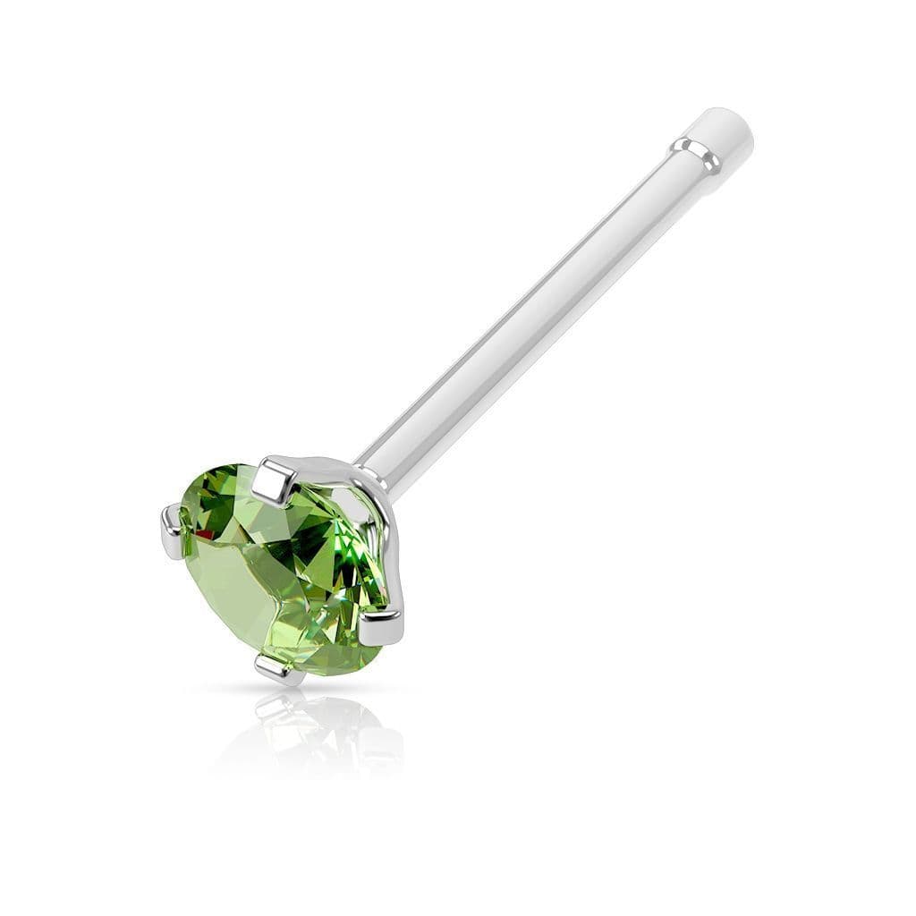 Piercing do nosu - kamínek 3 mm (zelená)