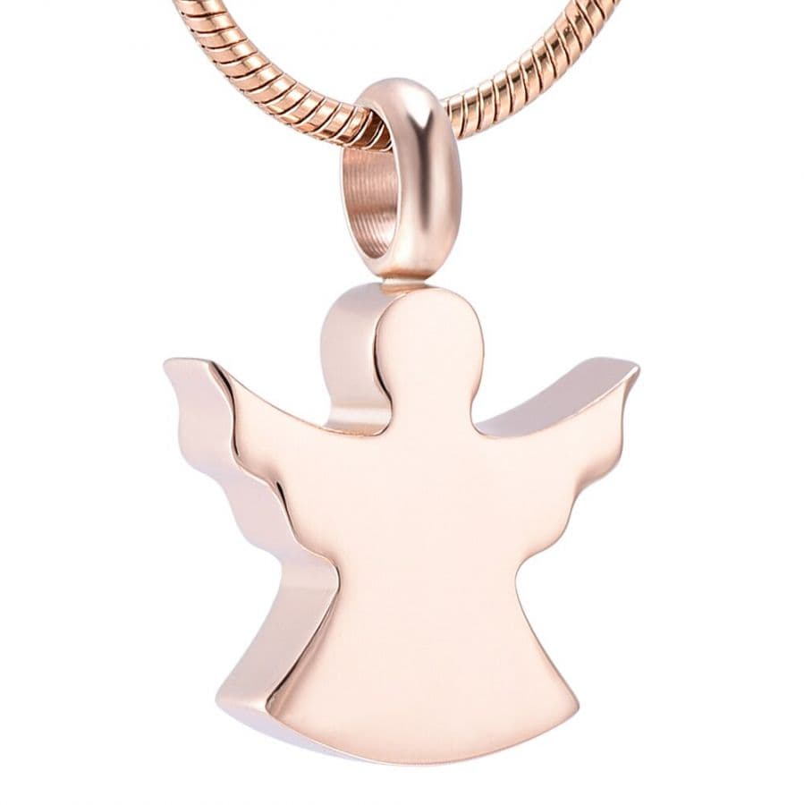 Náhrdelník - pamětní přívěsek, pietní přívěsek, přívěsek na popel anděl rose gold - Náhrdelník - pamětní přívěsek, pietní přívěsek, přívěsek na popel
