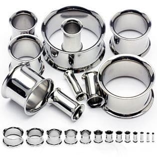 Ocelový tunel do ucha (22 mm)