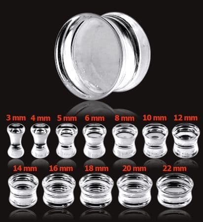 Průhledný akrylátový plug do ucha (14 mm)
