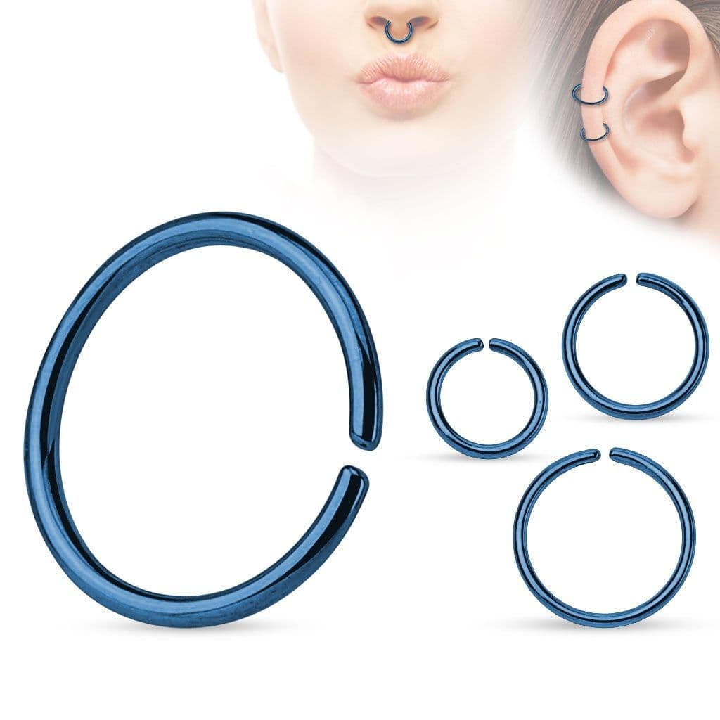 Piercing do nosu - kruh modrý (0,8 x 8 mm)