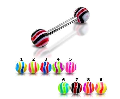 Piercing do jazyka akrylát (růžová/žlutá)