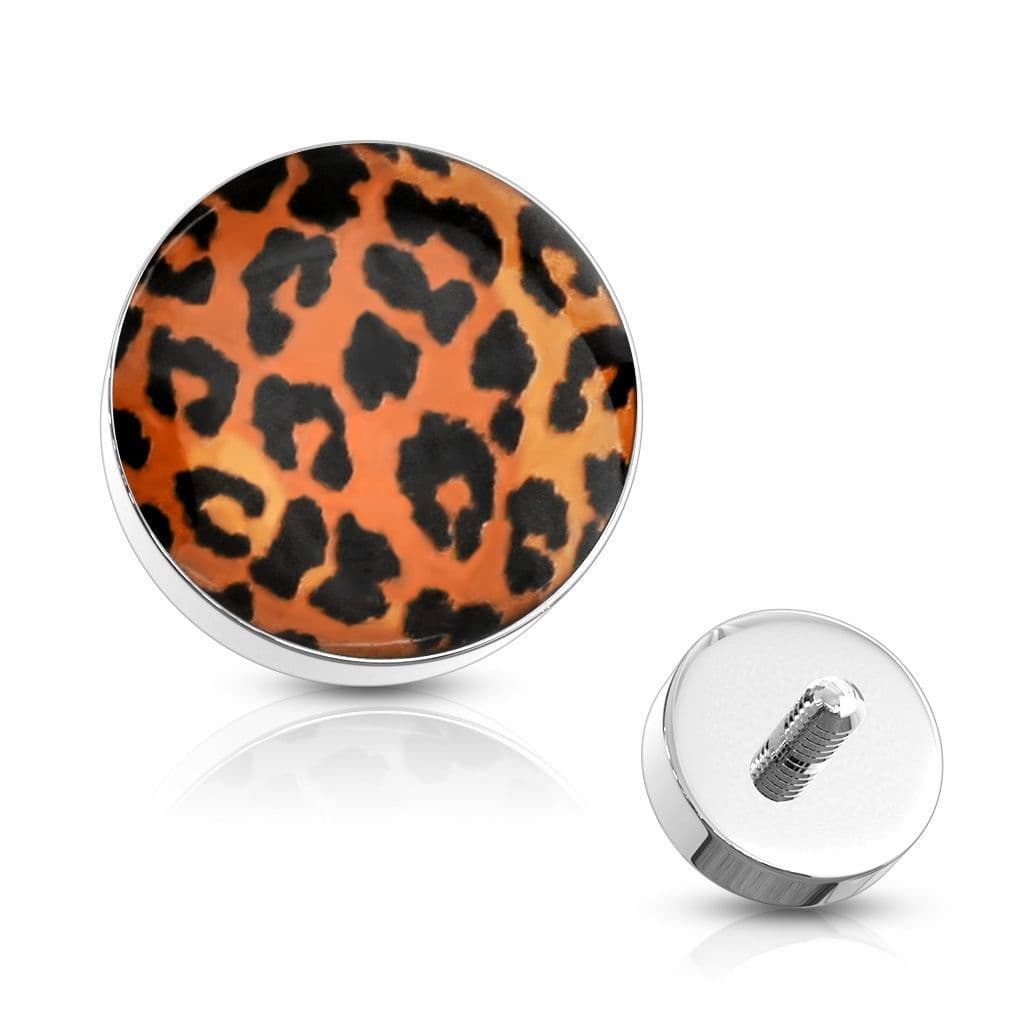 Microdermal - ozdobná část - vzor leopard (oranžová)