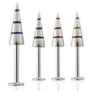 Labreta kónus - pruhy, 4x12 mm (černá)