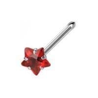Piercing do nosu - hvězda (červená)