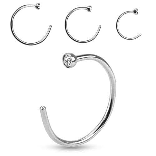 Piercing do ucha/nosu se zirkonem (8 mm, 0,65 mm)