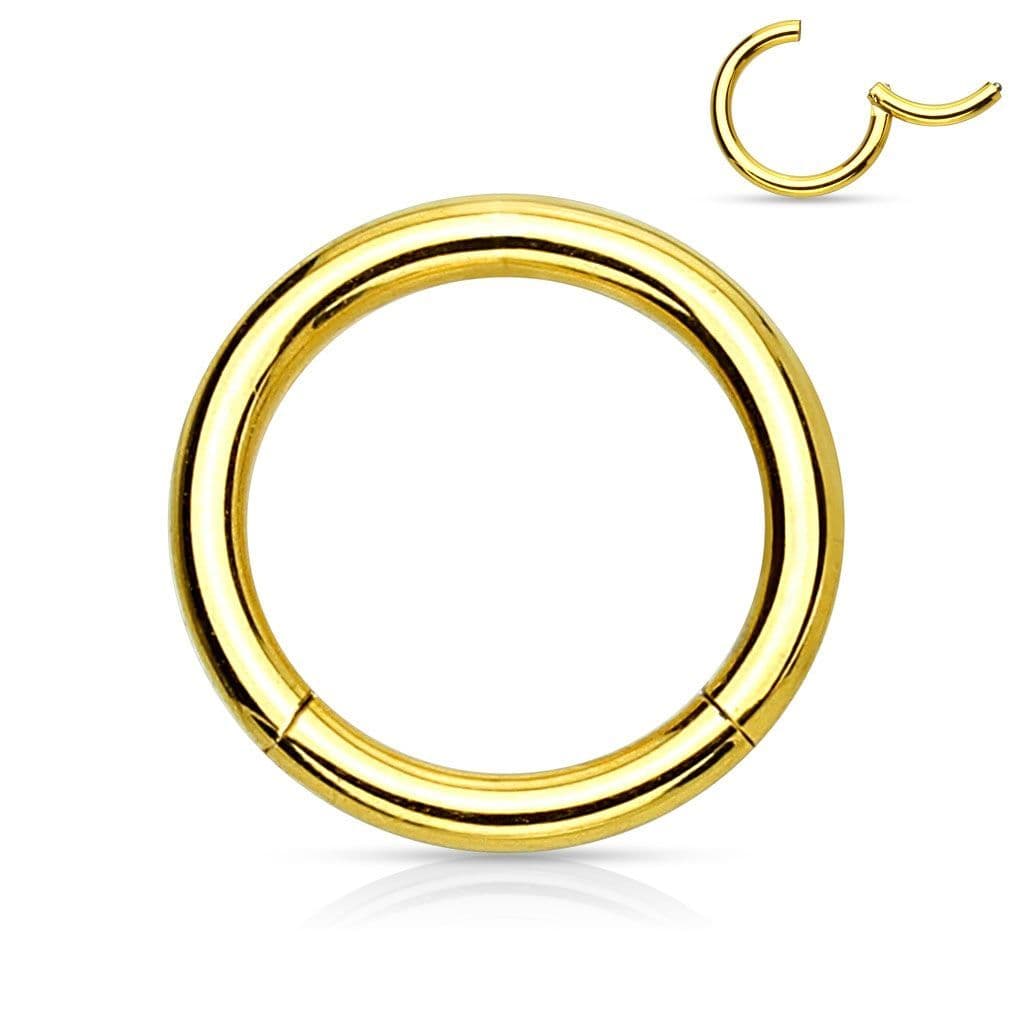 Piercing segment kruh - zlatý (1,2 x 10 mm)