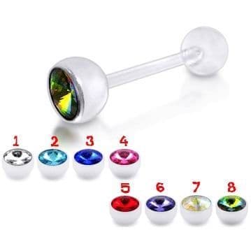 Piercing do jazyka (duhově zelený)
