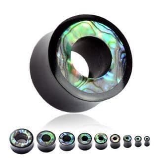 Plug do ucha z rohoviny vykládaný perletí (14 mm)