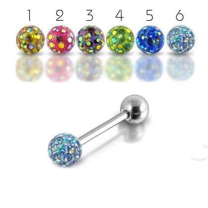 Piercing do jazyka s krystaly Crystals From Swarovski (č. 3)