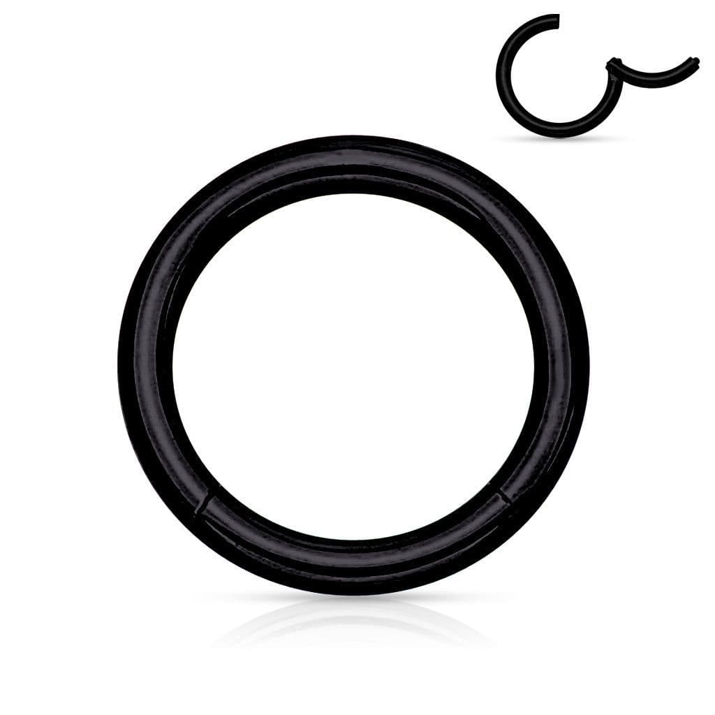 Piercing segment kruh - černý (1,6 x 10 mm)