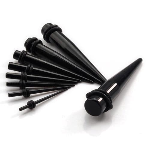 Akrylátový roztahovák do ucha černý (12 mm)