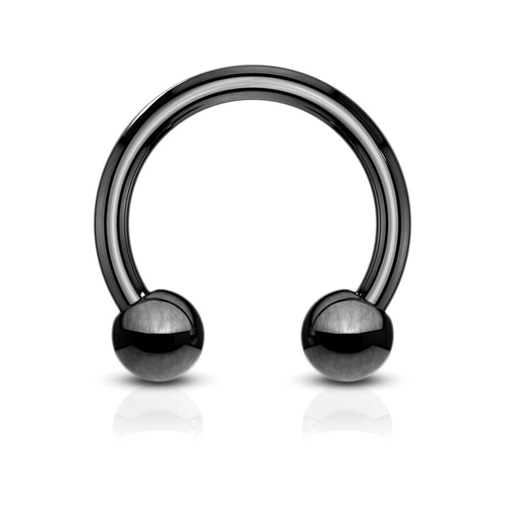 Piercing podkova, barva černá (1,2 x 10 mm)