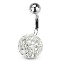 Piercing do pupíku s kamínky Crystals From Swarovski CRYSTAL (1,6 x 10 mm)