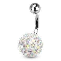Piercing do pupíku s kamínky Crystals From Swarovski AB (1,6 x 10 mm)